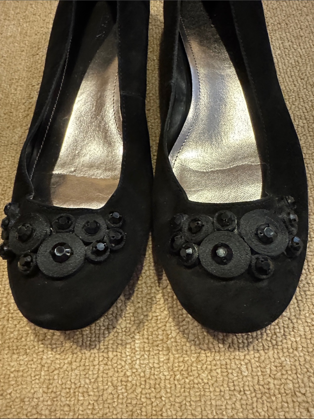 Alfani Black Suede Embellished Ballet Flats - Picture 4 of 5